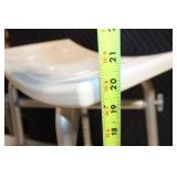 Adjustable White Shower Stool with Slip-Resistant Feet