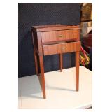 Vintage Wooden End Table with Two Drawers
