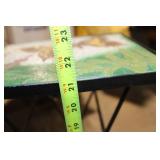 Folding Metal Plant Stand with Mosaic Butterfly Design