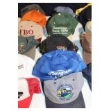 Collection of 18 Assorted Baseball Caps Featuring Logos and Designs