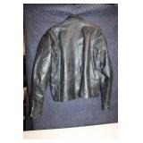 Black Leather Motorcycle Jacket by Leather King Size 46