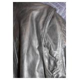 Black Leather Motorcycle Jacket by Leather King Size 46