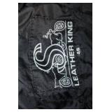 Black Leather Motorcycle Jacket by Leather King Size 46