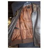 Vintage Leather Bomber Jacket Size 44