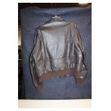 Vintage Leather Bomber Jacket Size 44