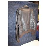 Vintage Leather Bomber Jacket Size 44