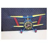 Vintage Biplane Metal Wall Clock