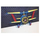 Vintage Biplane Metal Wall Clock