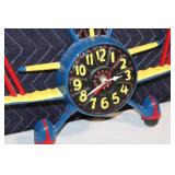 Vintage Biplane Metal Wall Clock
