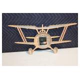 Vintage Biplane Metal Wall Clock