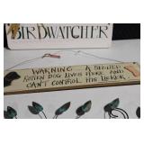 Set of Metal Wall Art and Wooden Signs - Birdwatcher Themed