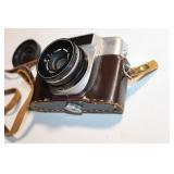Vintage Nikkorex 35mm Film Camera with Leather Case