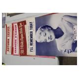 Collection of Vintage Sheet Music including Elvis Presley and Sinatra