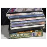 Collection of Cassette Tapes and CDs Featuring Holiday and Jazz Music