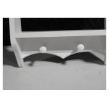White Wooden Wall Shelf with Heart Cutout and Pegs