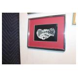 Set of 3 Framed Artworks - Cats, Child Nature, and Beach Scene