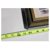 Set of 3 Framed Artworks - Cats, Child Nature, and Beach Scene