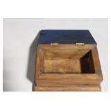 Wooden Box with Moon and Sun Top Relief