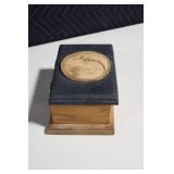 Wooden Box with Moon and Sun Top Relief