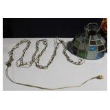 Vintage Tiffany Style Stained Glass Hanging Lamp