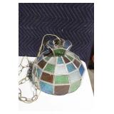 Vintage Tiffany Style Stained Glass Hanging Lamp