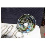 Vintage Tiffany Style Stained Glass Hanging Lamp