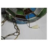 Vintage Tiffany Style Stained Glass Hanging Lamp