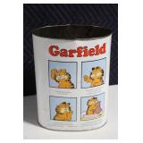 Vintage Garfield Metal Trash Bin