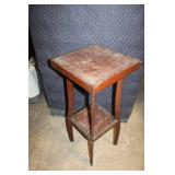 Vintage Wooden Plant Stand with Two Tiers