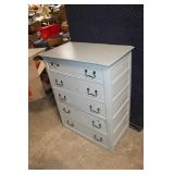 Used Wooden 5-Drawer Dresser in Gray Finish