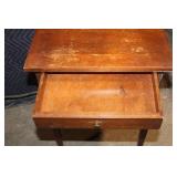Vintage Wooden Side Table with Single Drawer