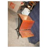 Vintage Wood and Metal School Desk with Attached Chair