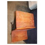 Vintage Wood and Metal School Desk with Attached Chair