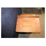 Vintage Wood and Metal School Desk with Attached Chair