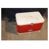 Vintage Thermos Brand Cooler with Red and White Design