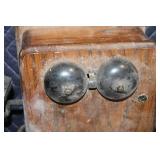Vintage Wooden Wall Crank Telephone with Handset