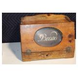Vintage Wooden Bread Box with Glass Front