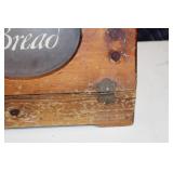 Vintage Wooden Bread Box with Glass Front