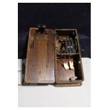 Antique Wall-Mounted Wooden Hand Crank Telephone