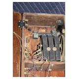 Antique Wall-Mounted Wooden Hand Crank Telephone