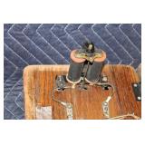 Antique Wall-Mounted Wooden Hand Crank Telephone