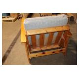 Rustic Wooden Armchair with Cushion