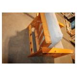 Rustic Wooden Armchair with Cushion