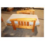 Rustic Wooden Armchair with Cushion