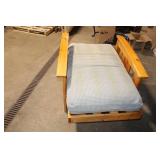 Rustic Wooden Armchair with Cushion