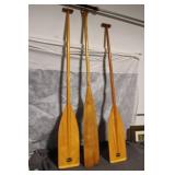Set of 3 Wooden Canoe Paddles by Sawyer