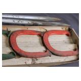 Vintage Diamond Horseshoe Set with 2 Pairs and 2 Stakes