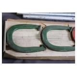 Vintage Diamond Horseshoe Set with 2 Pairs and 2 Stakes