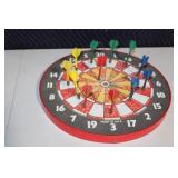 Vintage Round Dart Board with 18 Assorted Darts