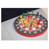 Vintage Round Dart Board with 18 Assorted Darts